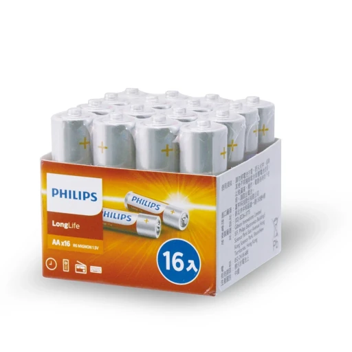 PHILIPS 16 PIECES LONGLIFE ZINC BATTERY AA 1.5V  R6L16F/97