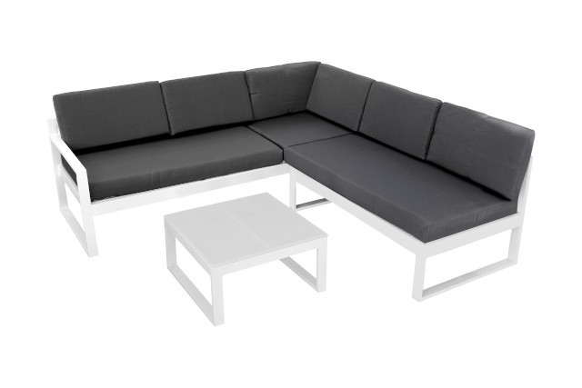 3 Pcs Sofa set for Outdoor and indoor Including 1x RHF seat+1x Chaise+1 x Table with glass top
