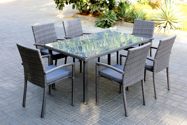 7pcs Outdoor and indoor Table and Chairs 1table+6chair