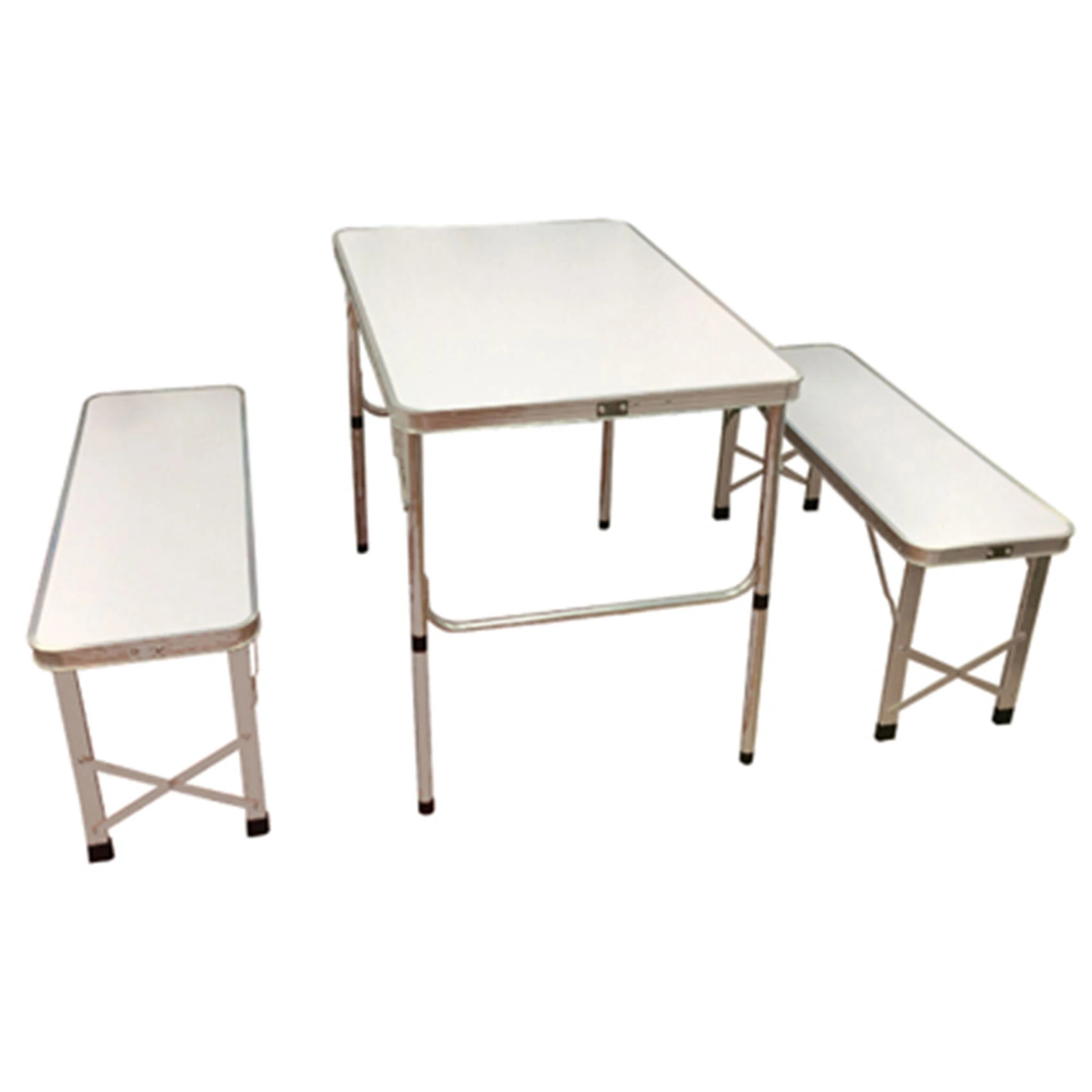 CAMPMATE ALUMINIUM PORTABLE TABLE WITH 2PC BENCH 90X29X40-2PCS TABLE- 90X59X70CM |CAMPING FURNITURE| CAMPING TABLE AND CHAIR | OUTDOOR AFTS-9060
