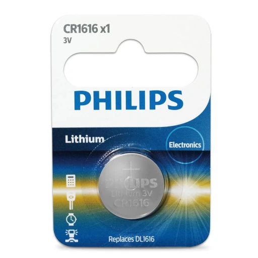 PHILIPS LITHIUM COIN BATTERY 3V  SINGLE CR1616P5B/97